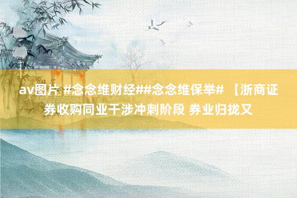 av图片 #念念维财经##念念维保举# 【浙商证券收购同业干涉冲刺阶段 券业归拢又
