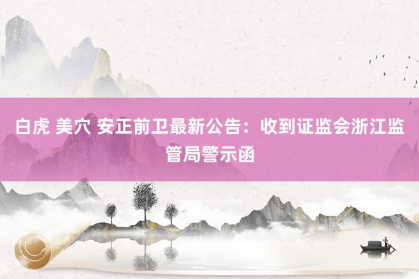 白虎 美穴 安正前卫最新公告：收到证监会浙江监管局警示函