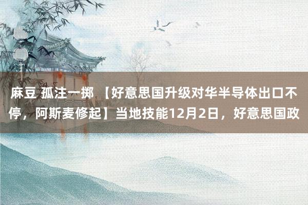 麻豆 孤注一掷 【好意思国升级对华半导体出口不停，阿斯麦修起】当地技能12月2日，好意思国政