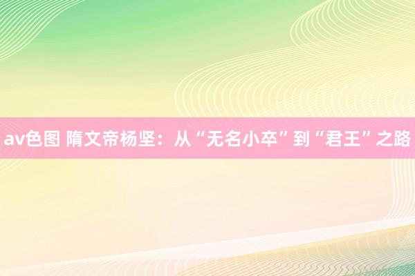 av色图 隋文帝杨坚：从“无名小卒”到“君王”之路
