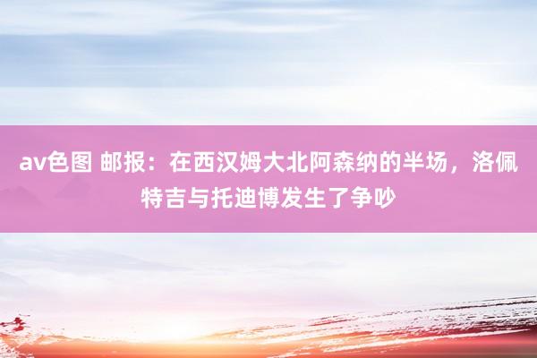 av色图 邮报：在西汉姆大北阿森纳的半场，洛佩特吉与托迪博发生了争吵