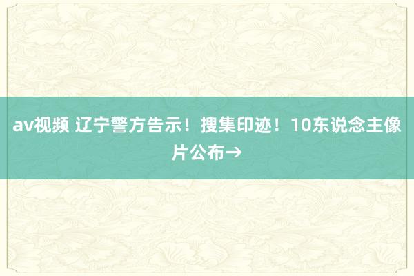 av视频 辽宁警方告示！搜集印迹！10东说念主像片公布→