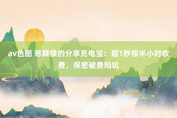 av色图 惹群愤的分享充电宝：超1秒按半小时收费，保密破费陷坑