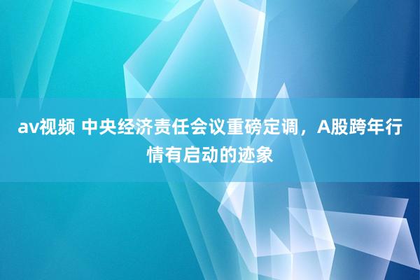 av视频 中央经济责任会议重磅定调，A股跨年行情有启动的迹象