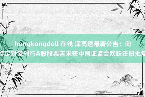 hongkongdoll 在线 深高速最新公告：向特定对象刊行A股股票苦求获中国证监会欢跃注册批复