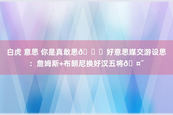 白虎 意思 你是真敢思👍好意思媒交游设思：詹姆斯+布朗尼换好汉五将🤯