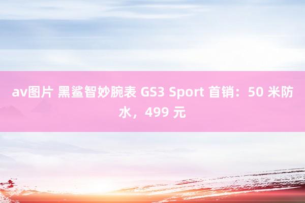 av图片 黑鲨智妙腕表 GS3 Sport 首销：50 米防水，499 元
