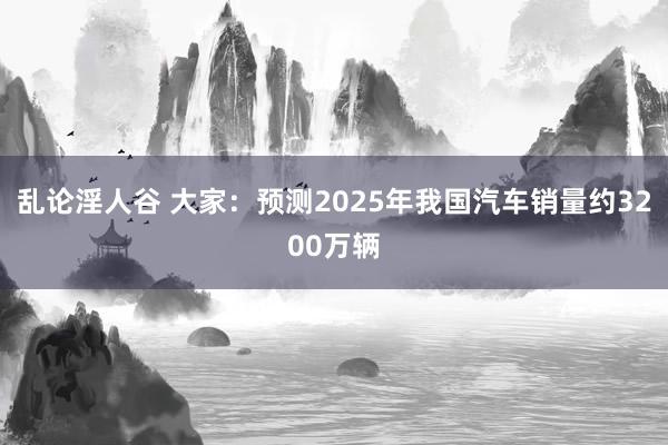 乱论淫人谷 大家：预测2025年我国汽车销量约3200万辆