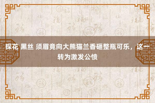 探花 黑丝 须眉竟向大熊猫兰香砸整瓶可乐，这一转为激发公愤