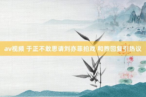 av视频 于正不敢思请刘亦菲拍戏 和煦回复引热议