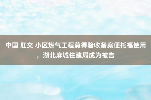 中国 肛交 小区燃气工程莫得验收备案便托福使用，湖北麻城住建局成为被告