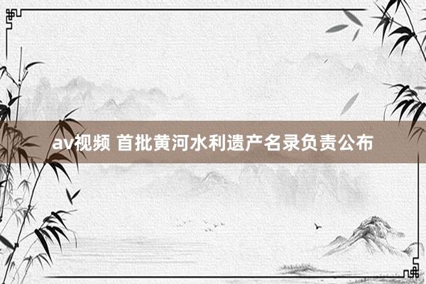 av视频 首批黄河水利遗产名录负责公布