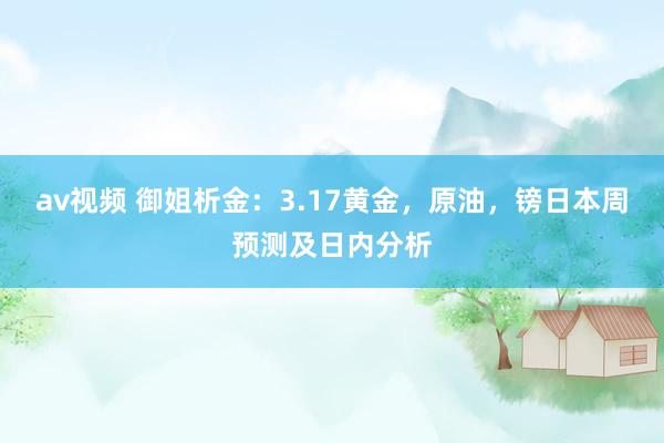 av视频 御姐析金：3.17黄金，原油，镑日本周预测及日内分析