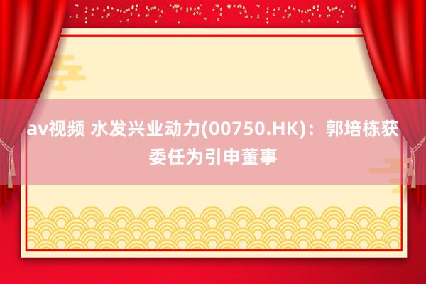 av视频 水发兴业动力(00750.HK)：郭培栋获委任为引申董事